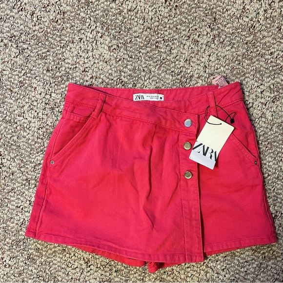 Zara Pants - Zara Fuchsia Buttoned Skort 90s high waisted